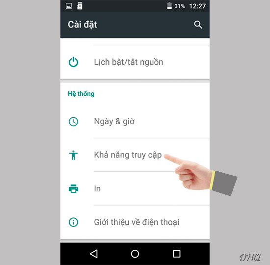 Chọn khả năng truy cập
